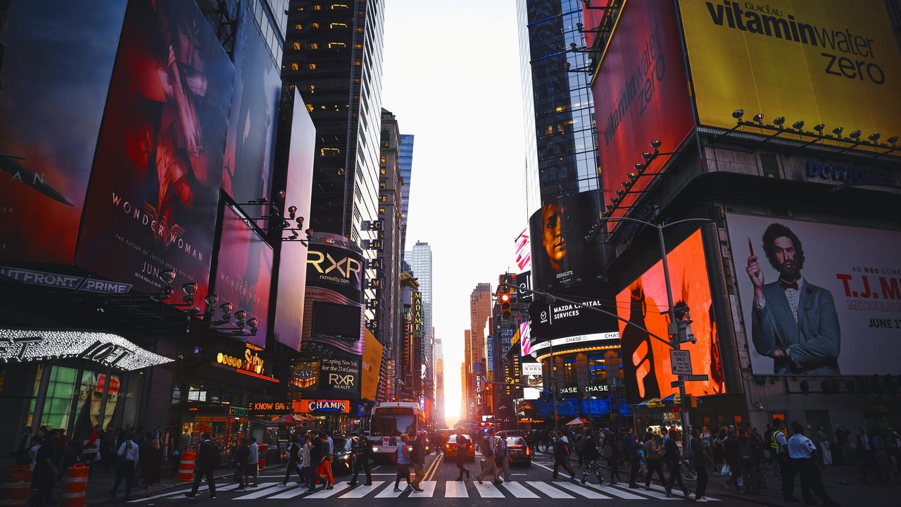 Times Square in New York City, one of the most booked long haul destinations from Heathrow