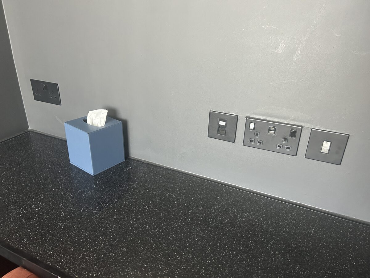 Bedside power sockets and USB charging points in Tribe Hotel room